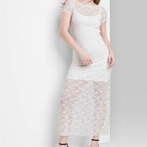 Women's Short Sleeve Maxi Dress - Wild Fable™ White Lace S